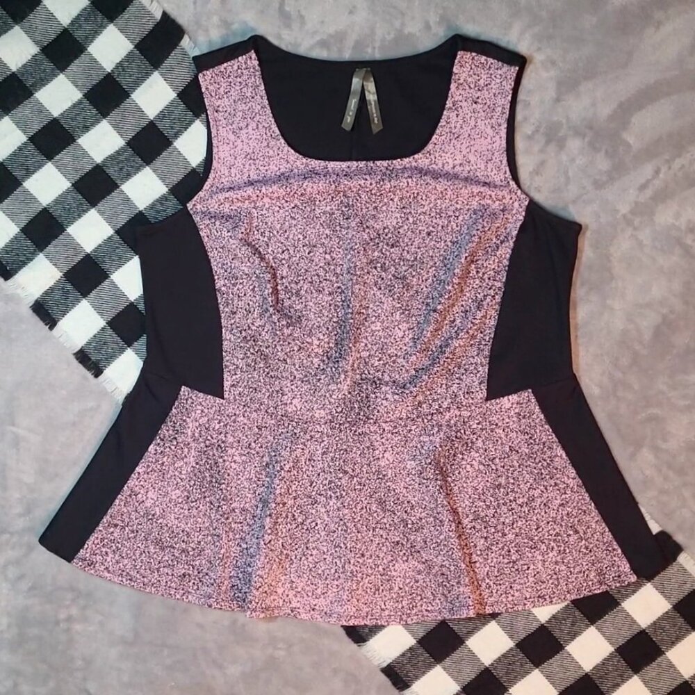 1X | Semez La Joie | Speckled Color Block Peplum Blouse